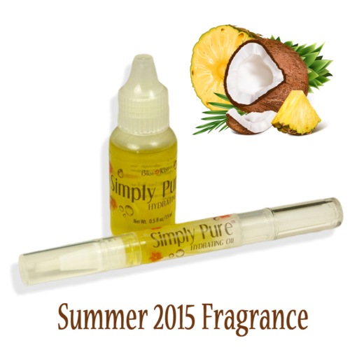 Bliss Kiss Simply Pure Hydrating Oil Summer 2015 fragrance coconut and pineapple